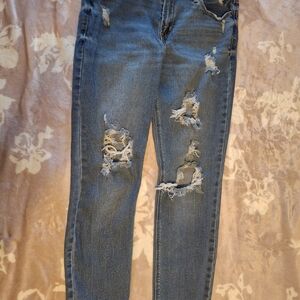 Old Navy Women's Distressed Skinny Jeans - Blue